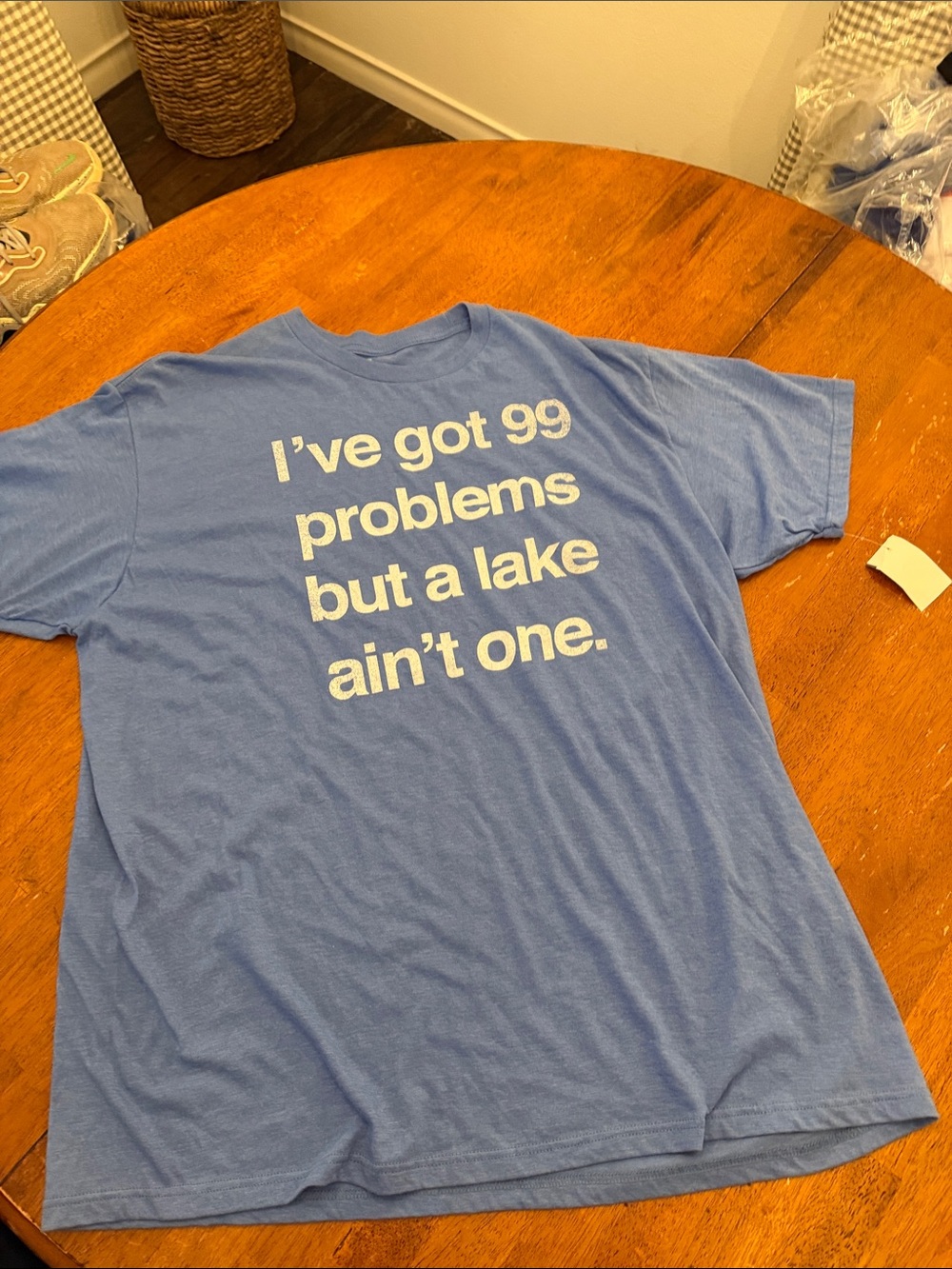 City Triangles Blue Graphic Tee with White Slogan xxl
